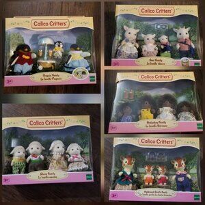 Calico Critter Families BUNDLE- Sheep, Goat, Penguin, Giraffe, Hedgehog